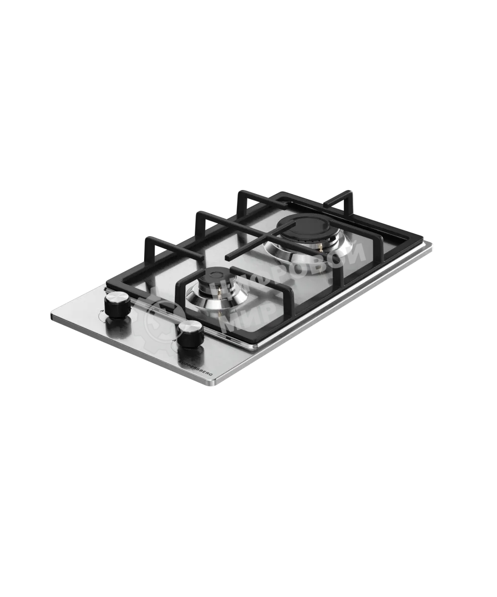 Газовая варочная панель Kuppersberg TS 38 X, High-Tech, 30 см, автоматический электроподжиг, газ-контроль, механическое управление, конфорки REMAY, цвет нержавеющая сталь, цвет фурнитуры черный/нержавеющая сталь