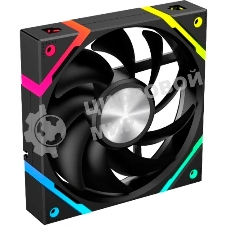 Вентилятор для корпуса Eurocase EU-FN120ARGB_12 BL YH1225 Black,120 ARGB fan 3pin+AURA 5V3pin female and male connector with brown box,3pcs in big bro