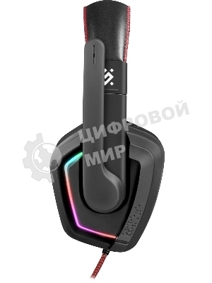 Гарнитура Defender Quake LED чёрный, проводная, подсветка