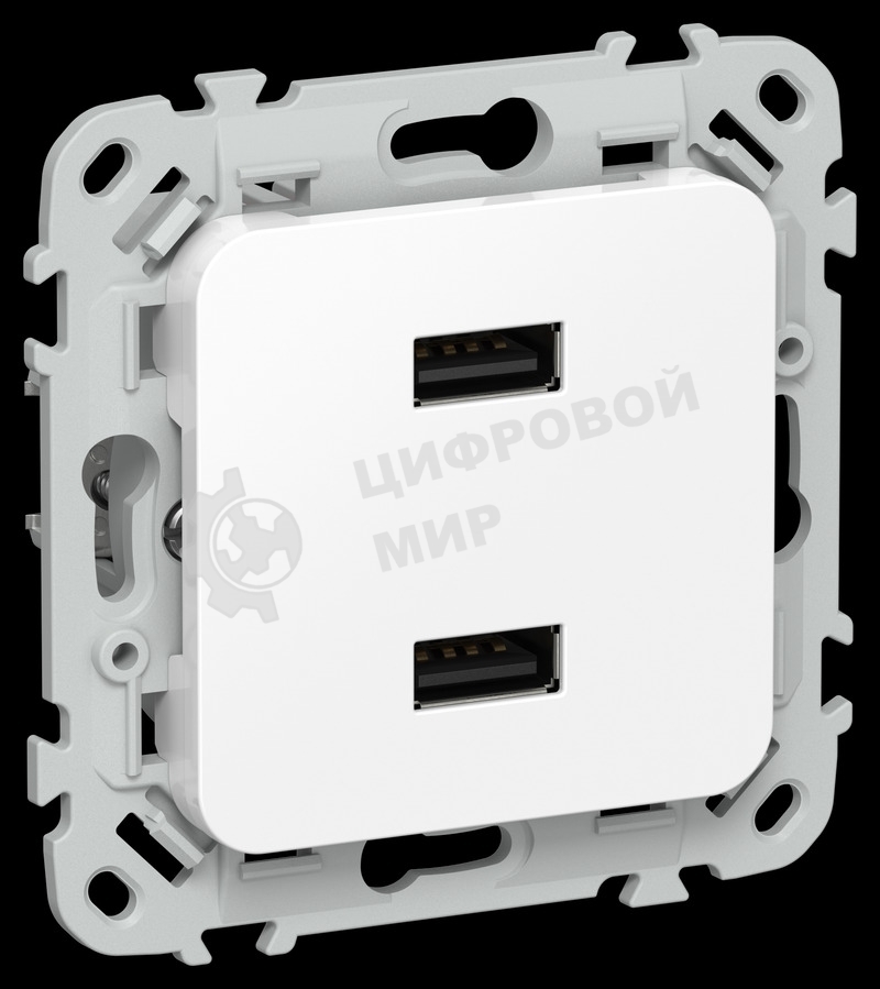 Розетка USB A+A 2,1А РЮ-2-ФлБ белый FLITE