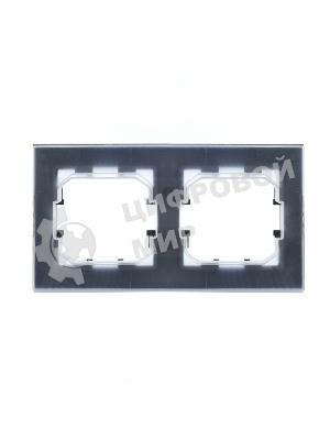 Рамка 2-местная IEK BRITE РУ-2-БрС-44 IP44 сталь