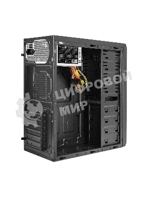 Компьютерный корпус Miditower ExeGate UN-605B Black, ATX, (UN400, 120мм), 2*USB, Audio, замок блокировки кнопки питания