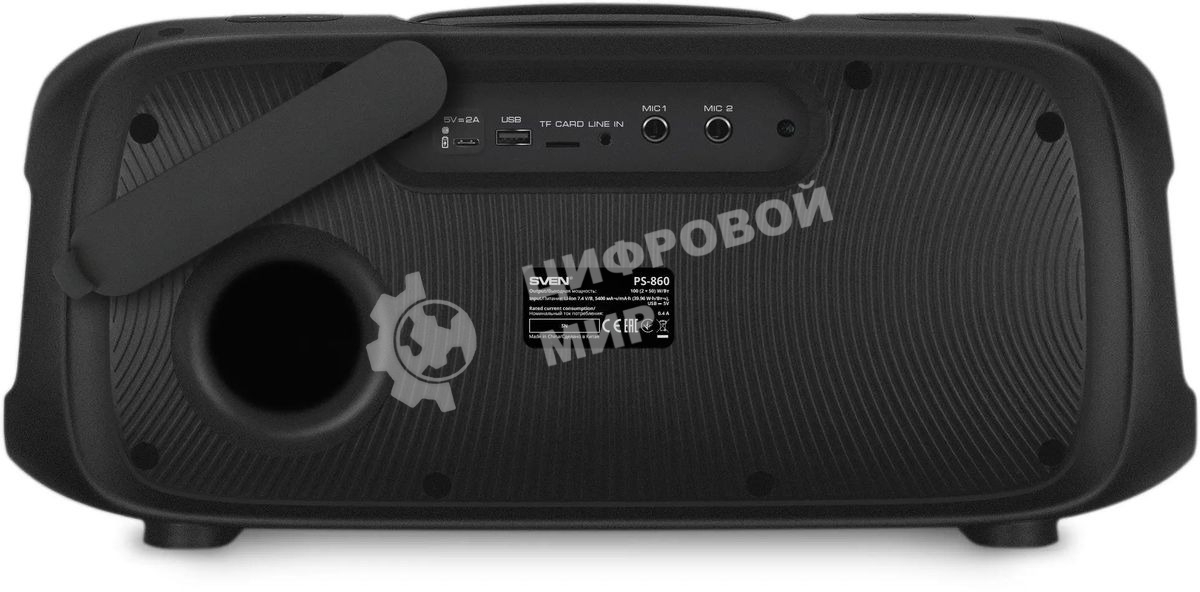 Портативная колонка Sven PS-860 черный 100W 1.0 BT/3.5Jack 5400mAh (SV-022518)