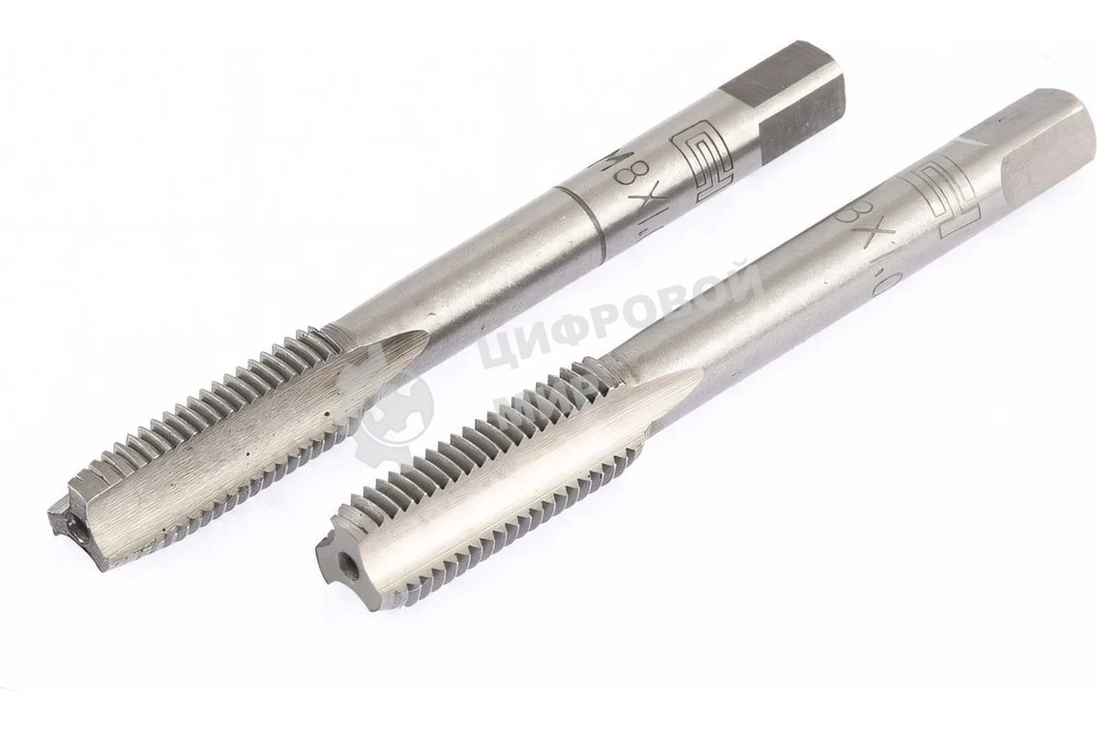 Метчик ручной Сибртех М8x1,0 мм, комплект из 2 шт.
