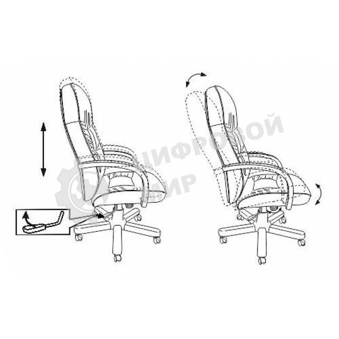 Кресло руководителя Бюрократ T-9908/WALNUT черный, кожа, крестовина металл