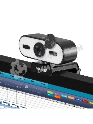 Веб-камера ExeGate eStudio EW-722 2560x1440, 30 кадр/с, USB Type-A, микрофон (2 шт, шумоподавление), автоматическая фокусировка, автоосвещение, шторка приватности, универсальное крепление