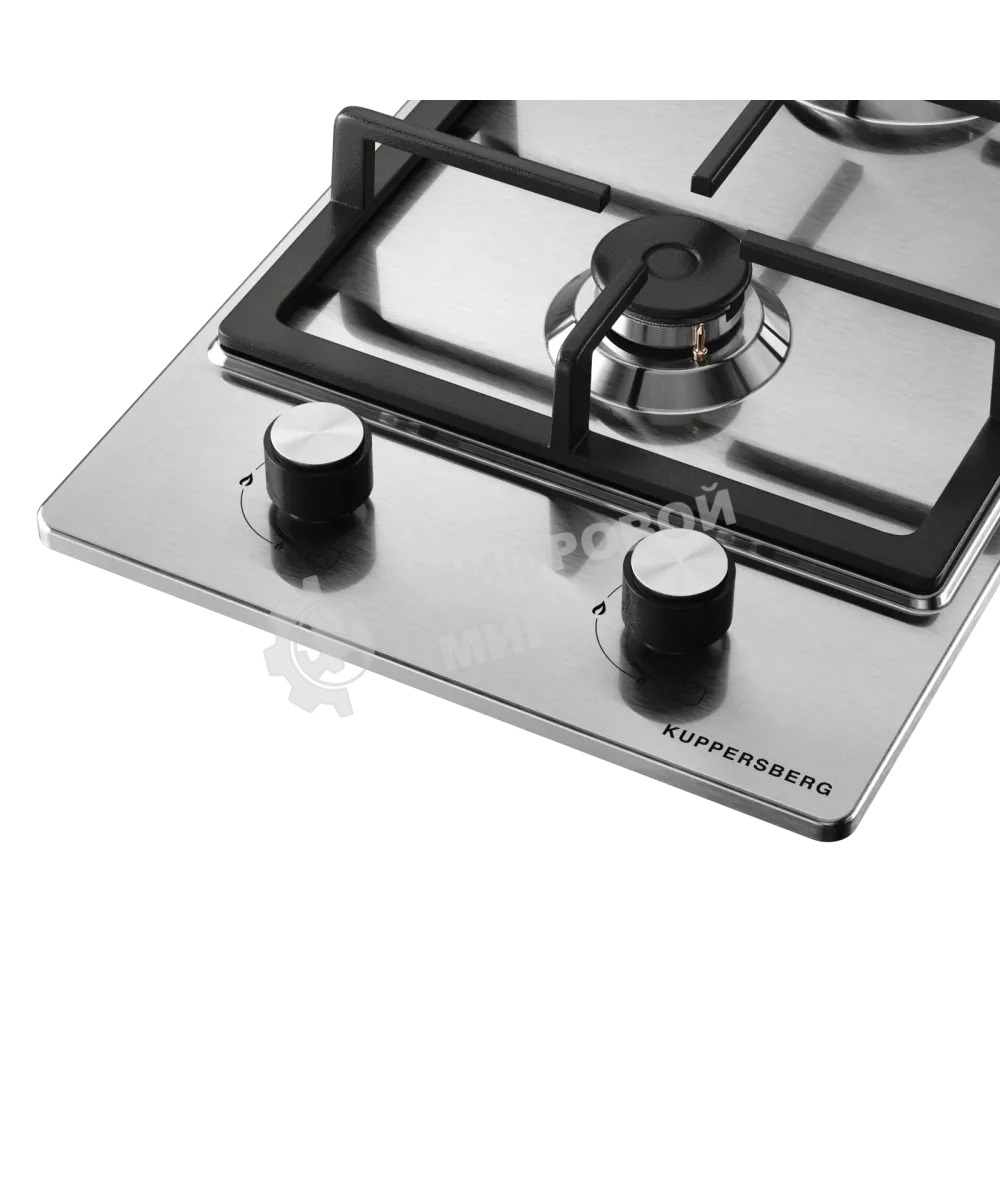 Газовая варочная панель Kuppersberg TS 38 X, High-Tech, 30 см, автоматический электроподжиг, газ-контроль, механическое управление, конфорки REMAY, цвет нержавеющая сталь, цвет фурнитуры черный/нержавеющая сталь