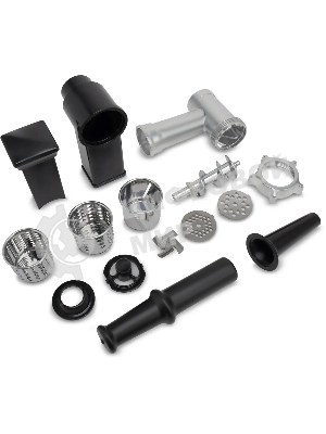 Мясорубка электрическая Vitek VT-3646 серебристый, 2000 Вт, 1.8 кг/мин, реверс, защита от перегрузки, насадки - 6