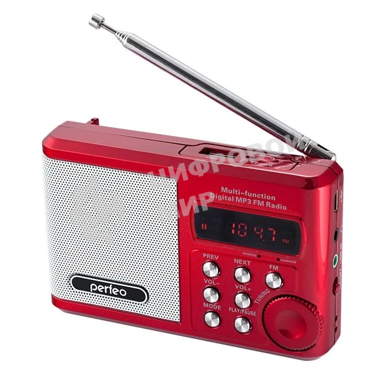 Радиоприемник PERFEO (PF_D0563) Sound, красный