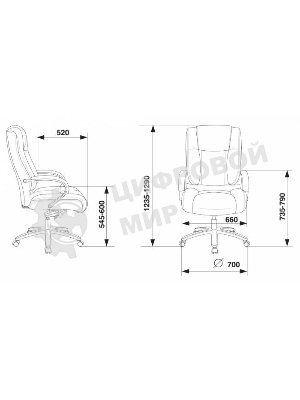 Кресло Бюрократ T-9925SL/BLACK черный, кожа