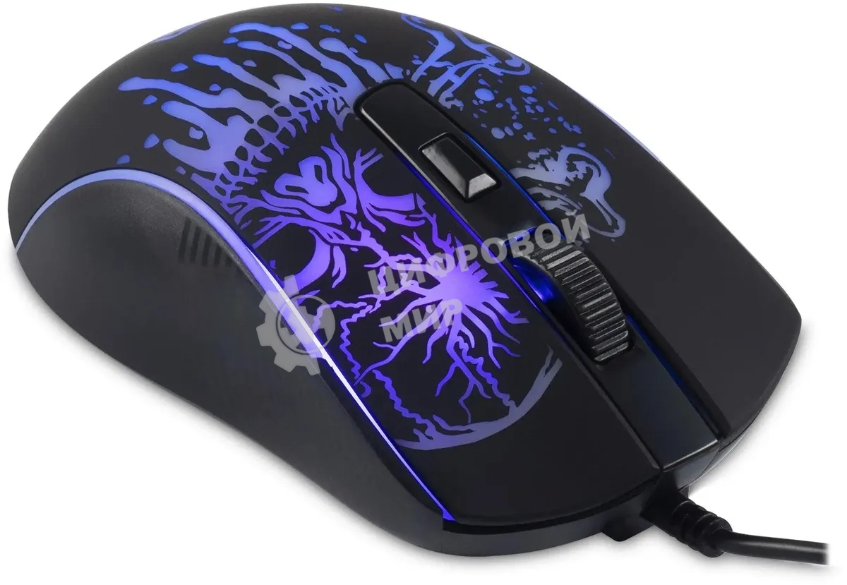 Мышь проводная Oklick 702G черный, 3600 dpi, USB, кнопки - 4