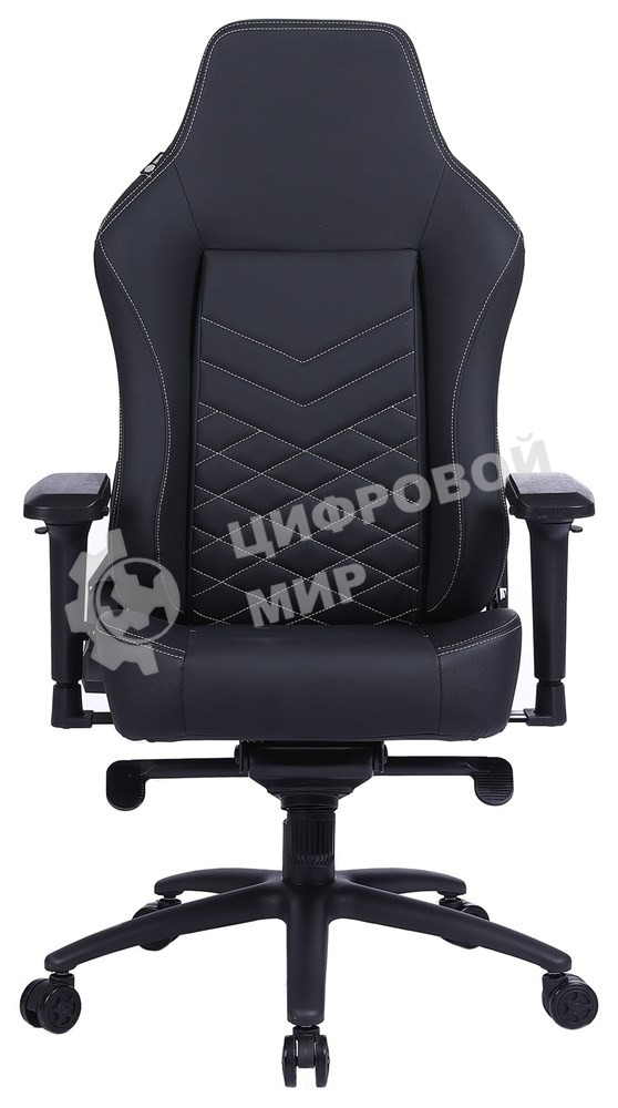 Кресло игровое Cactus CS-CHR-0112BL черный, сиденье черный, эко.кожа, с подголов. крестовина металл, пластик черный