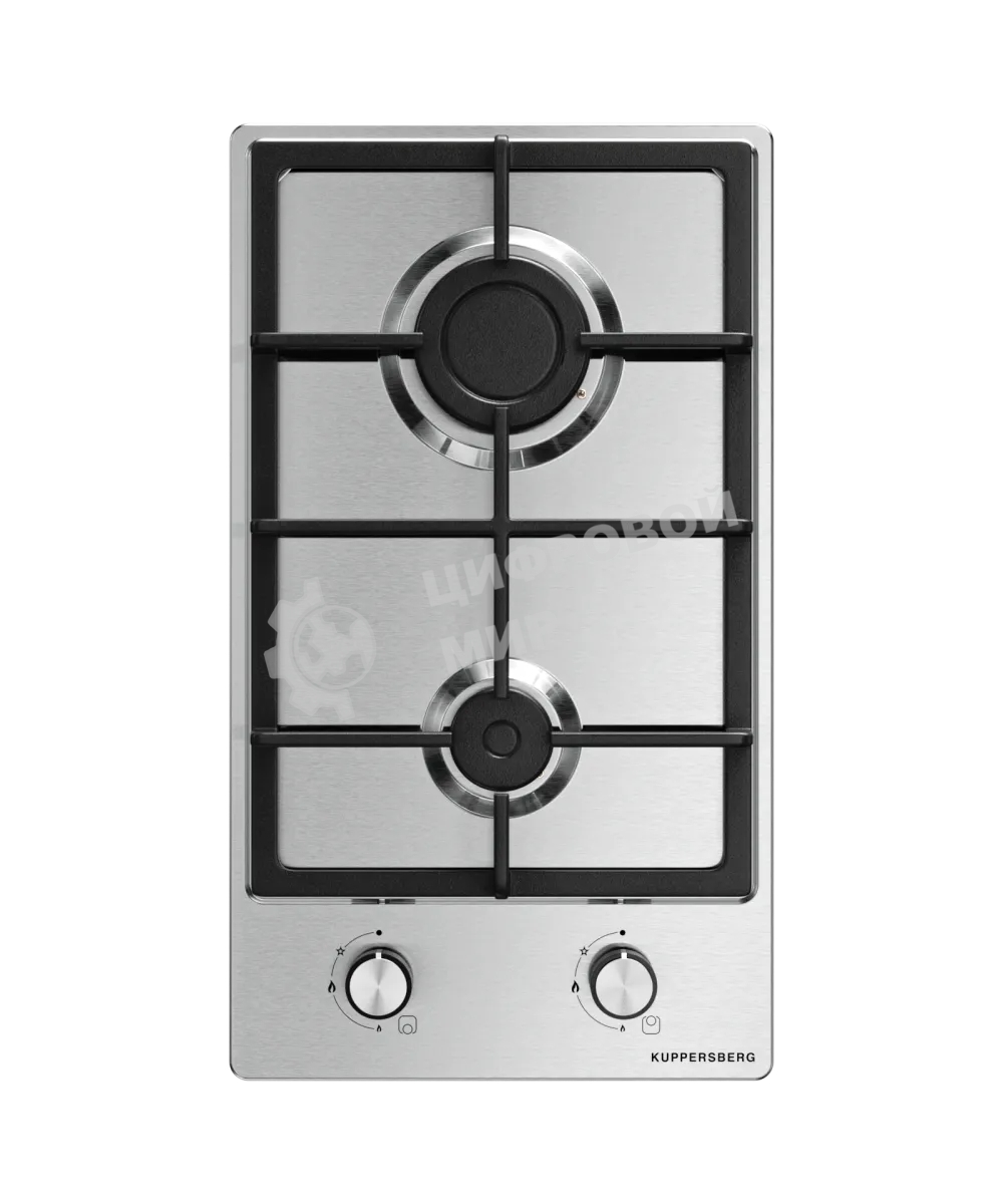 Газовая варочная панель Kuppersberg TS 38 X, High-Tech, 30 см, автоматический электроподжиг, газ-контроль, механическое управление, конфорки REMAY, цвет нержавеющая сталь, цвет фурнитуры черный/нержавеющая сталь
