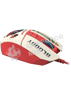 Мышь проводная A4Tech Bloody W63 Max Proxy Boom бежевый/красный, 12000 dpi, USB, кнопки - 9