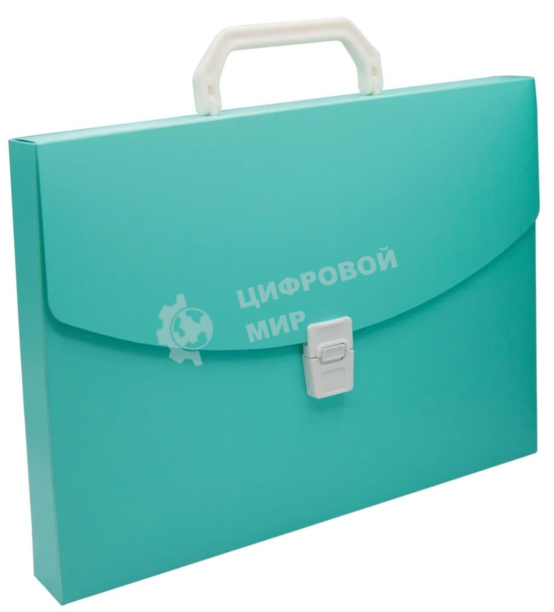 Папка-портфель Бюрократ Pastel PASTPP01GRN 1 отделение, A4, пластик, 0.7мм, мятный