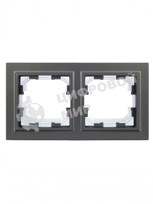 Рамка 2-местная IEK BRITE РУ-2-БрС-44 IP44 сталь