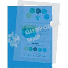 Папка-уголок Buro -E120BU/BLU тисненый A4 пластик 0.12мм синий