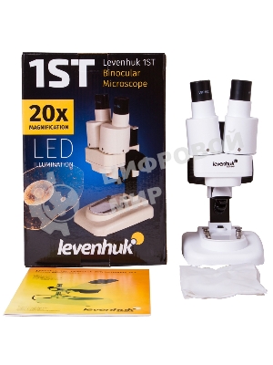 Микроскоп Levenhuk 1ST бинокуляр 20x белый/черный