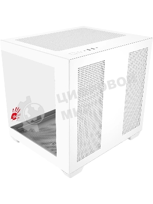 Компьютерный корпус Bloody CC-121 белый без БП mATX 7x120мм 1xUSB2.0 1xUSB3.0 audio