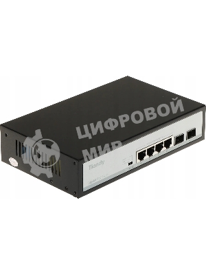 Коммутатор Tiandy TC-P3S06 Spec:H/0402/AT/60/V2.0, 4×1 Гбит/с PoE + 2×1 Гбит/с SFP, неуправляемый
