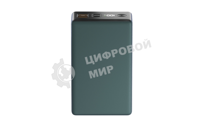 Портативный аккумулятор OLMIO QX-30, 30000mAh, 22.5W, QuickCharge3.0/PowerDelivery, LCD, темно-зеленый