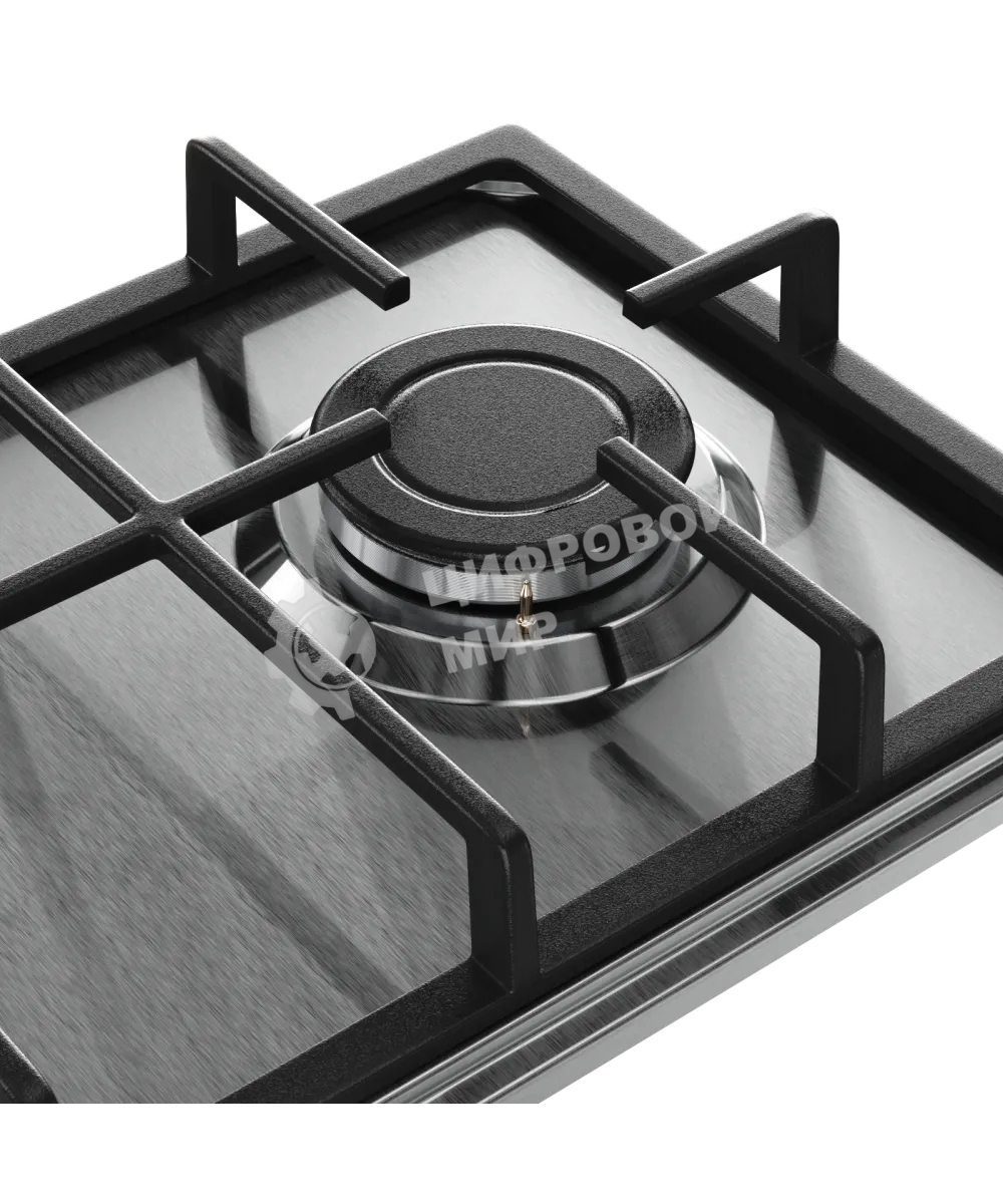 Газовая варочная панель Kuppersberg TS 38 X, High-Tech, 30 см, автоматический электроподжиг, газ-контроль, механическое управление, конфорки REMAY, цвет нержавеющая сталь, цвет фурнитуры черный/нержавеющая сталь