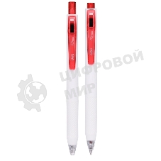 Ручка гелевая автоматическая Deli EG22-RD белый/красный, d=0.5мм, красные чернила