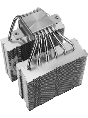 Кулер для процессора Thermalright Royal Knight 120 SE (4-pin PWM, 155мм, Ni/Cu, 6x6мм, 2x120мм, 66.17CFM/59CFM, 25.6dBA/26.1dBA, 1500RPM/1800RPM, S: 1200, 1700, 1851, 115X, AM4, AM5, silver, black)