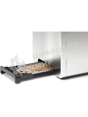 Тостер Bosch TAT3P420 нержавеющая сталь, 970 Вт, 2 слота