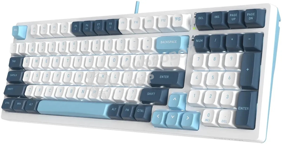 Клавиатура проводная A4Tech Fstyler FS300 (FS300 PANDA SNOWBOARDING), USB, белый/синий