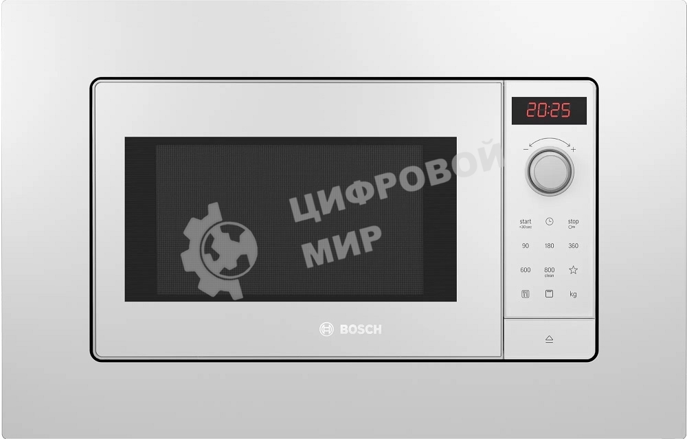 Встраиваемая микроволновая печь Bosch BEL653MW3 белый, 25 л, 800 Вт, переключатели - поворотный механизм/сенсор