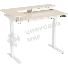 Стол для компьютера Cactus CS-EDL-DWT столешница ДСП светлый дуб каркас белый 120x71x60см