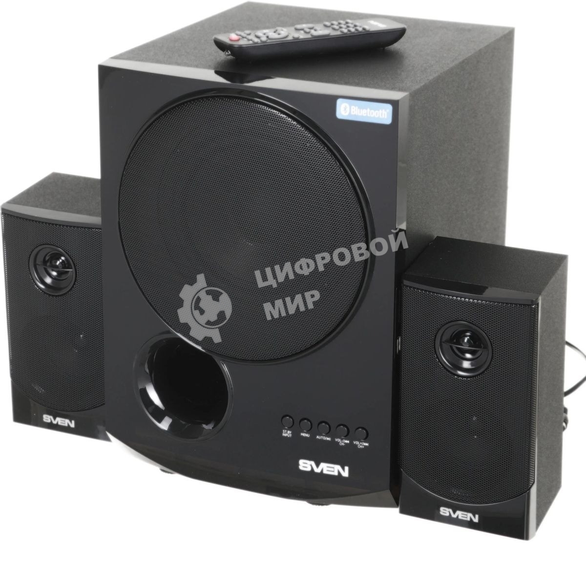 Акустическая система 2.1 SVEN MS-2080/70 Watt/~220V 50Hz/FM-тюнер, USB/SD, дисплей/BLUETOOTH/ПДУ/Black