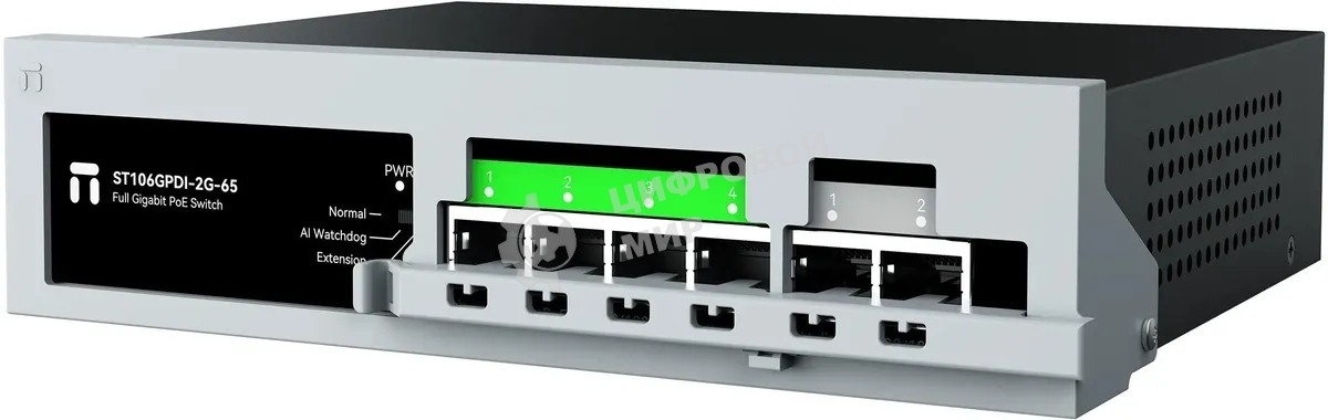 Коммутатор Netis ST106GPDI-2G-65, 4×1 Гбит/с PoE + 2×1 Гбит/с, неуправляемый