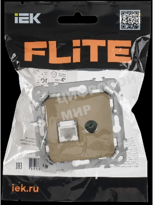 Розетка 2-местная RJ45/TV категория 5Е UTP РКТВ5е-2-0-ФлХ хаки FLITE