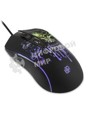 Мышь проводная Oklick 702G черный, 3600 dpi, USB, кнопки - 4