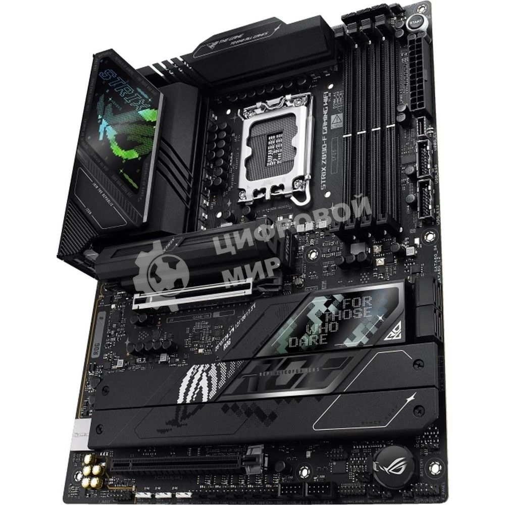 Материнская плата ASUS ROG STRIX Z890-F GAMING WIFI, LGA 1851, Intel Z890, 4xDDR5, 4xSATA, 5xM.2, 1xPCIe 5.0 x16, 1xPCIe 4.0 x4, 1xHDMI, 1xDP, 2xUSB-C, 1x 2.5Gb LAN, 4xUSB-A 3.2 Gen 1, 4xUSB-A 3.2 Gen 2, 2xUSB-A 2.0, 2xUSB-C Thunderbolt 4, 2x3.5 мм, 7.1, 