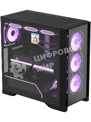 Компьютерный корпус AeroCool/Formula Air Power G8 Floe черный без БП ATX 2xUSB 3.0 1xUSB3.1 audio bott PSU