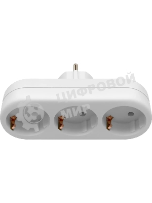 Удлинитель Defender TG-01 3 розетки, заземление, белый
