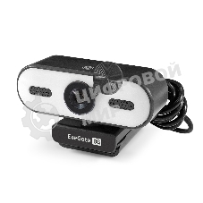 Веб-камера ExeGate eStudio EW-722 2560x1440, 30 кадр/с, USB Type-A, микрофон (2 шт, шумоподавление), автоматическая фокусировка, автоосвещение, шторка приватности, универсальное крепление