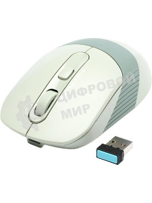 Мышь беспроводная A4Tech Fstyler FB10C зеленый, 2000 dpi, радиоканал, Bluetooth, USB, кнопки - 4