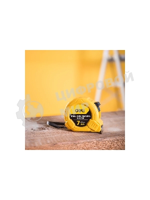 Рулетка Deli DL9075B 7,5мx25мм Метрическая. Корпус ударопрочный.