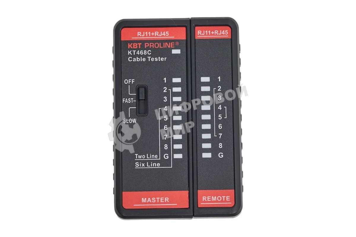 Тестер кабельный KT 468С серия PROLINE для проверки витой пары и телефонного кабеля