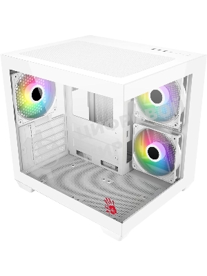Компьютерный корпус Bloody CC-121 белый без БП mATX 7x120мм 1xUSB2.0 1xUSB3.0 audio