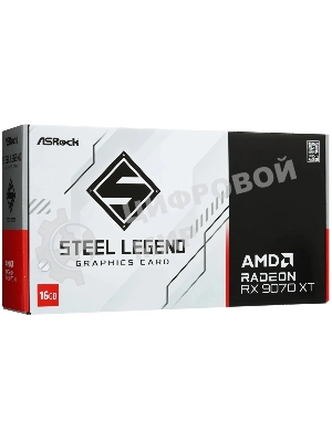 Видеокарта ASRock Radeon RX 9070 XT Steel Legend 16GB RX 9070XT, HDMI, DP*3, 16G, D6