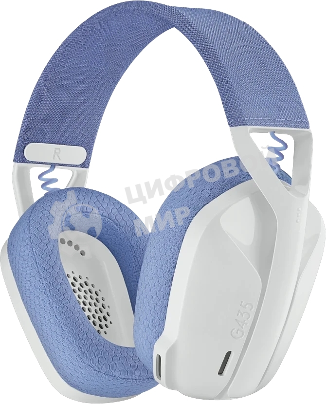 Гарнитура Logitech G435 белый/синий, беспроводная, радиоканал, до 18 ч