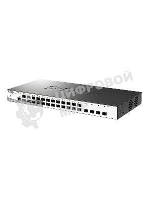 Коммутатор D-Link DGS-1210-28XS/ME/B2A, 24×1 Гбит/с SFP + 4×10 Гбит/с SFP+, настраиваемый