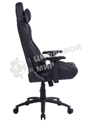 Кресло Cactus CS-CHR-130 черный, экокожа, подголовник