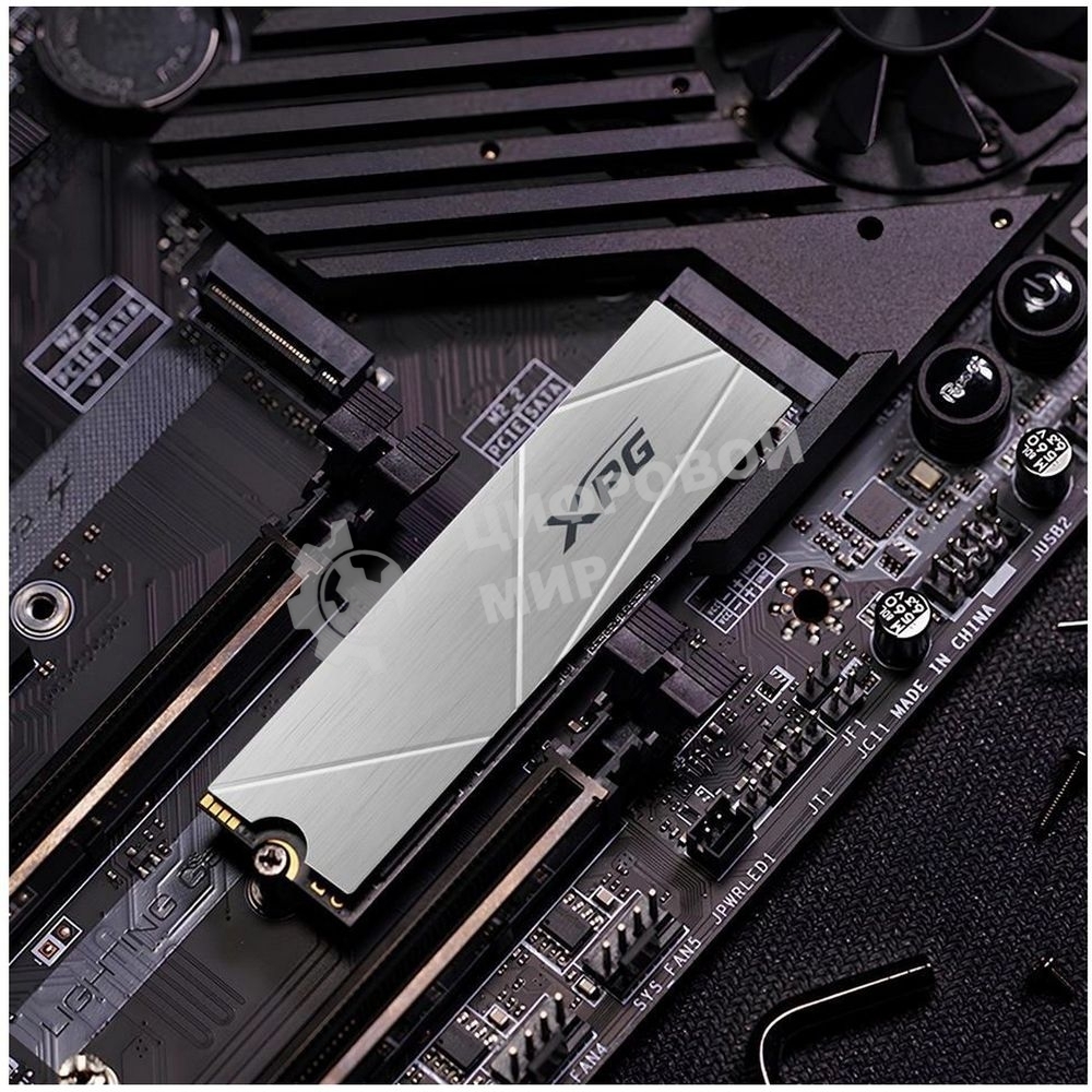 Накопитель SSD ADATA XPG GAMMIX S60, 1Tb, PCIe 4.0 x4, M.2 2280, NVMe, R/W 5000/3200, с радиатором