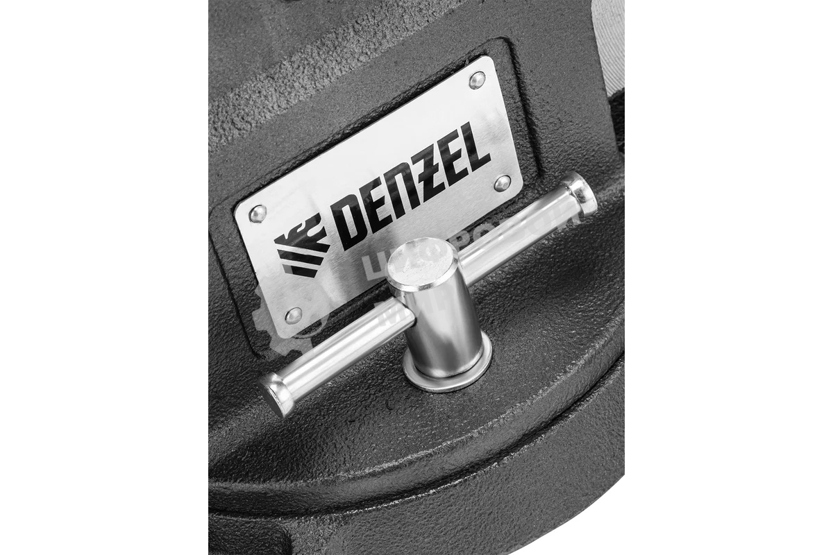 Тиски слесарные Denzel BVH-125, 125 мм, поворотные, стальная направляющая, с наковальней